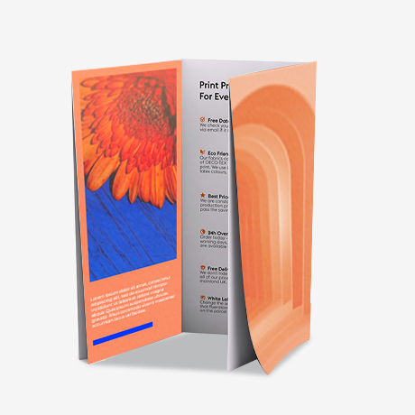 Dépliants, roulé et croisé